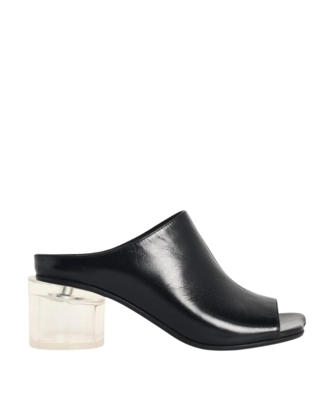 MM6 MAISON MARGIELA Черные кожаные мюли, фото 1