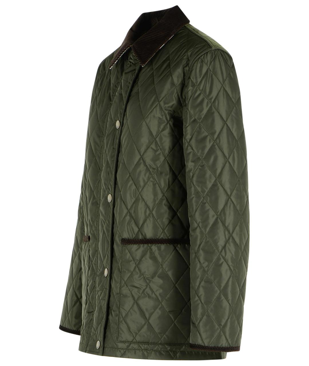 BURBERRY Зеленая полиамидовая куртка, фото 2