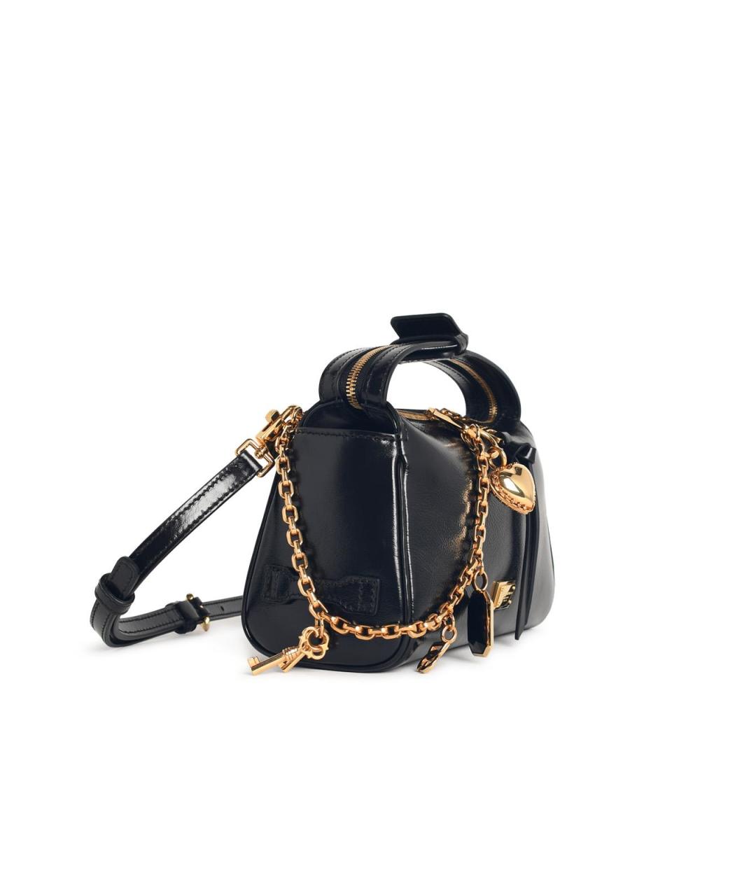 DOLCE&GABBANA Черная кожаная сумка с короткими ручками, фото 2