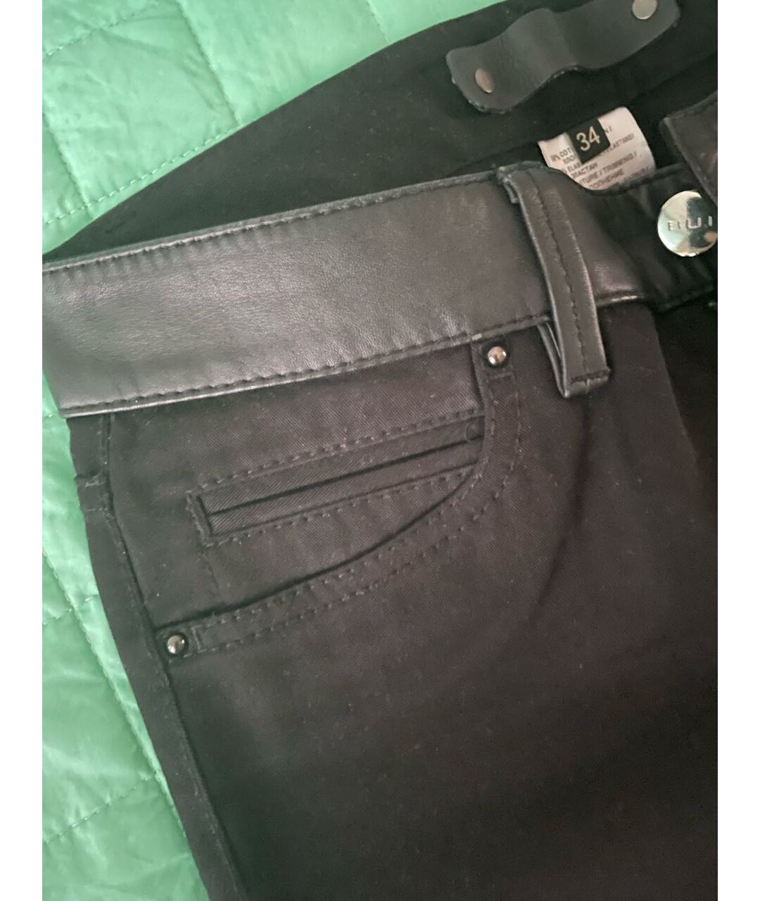BARBARA BUI Черные хлопко-эластановые джинсы слим, фото 4