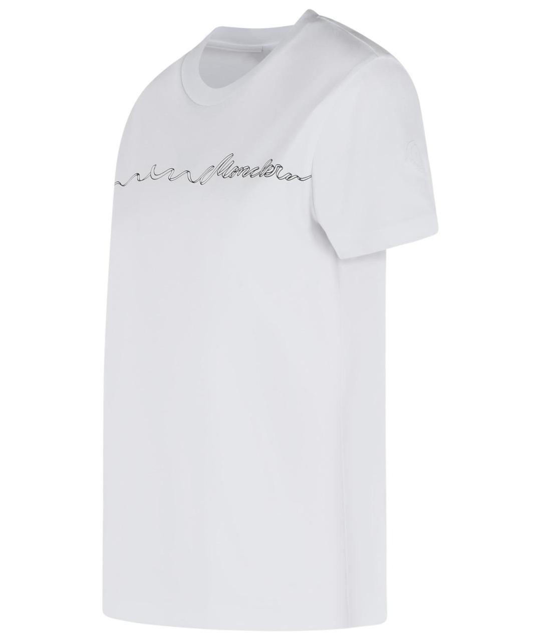 MONCLER Белая хлопковая футболка, фото 2