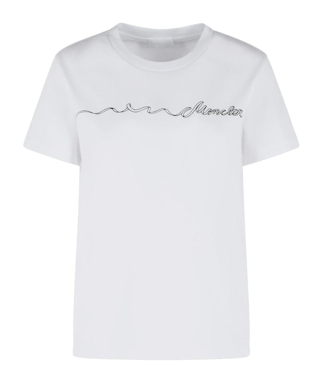 MONCLER Белая хлопковая футболка, фото 1