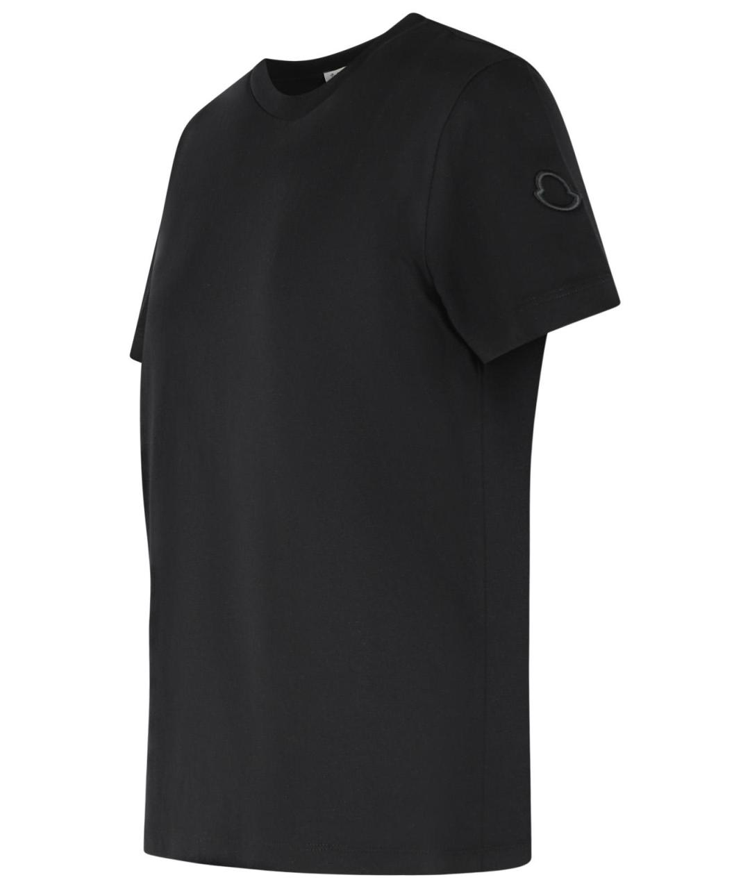 MONCLER Черная хлопковая футболка, фото 2