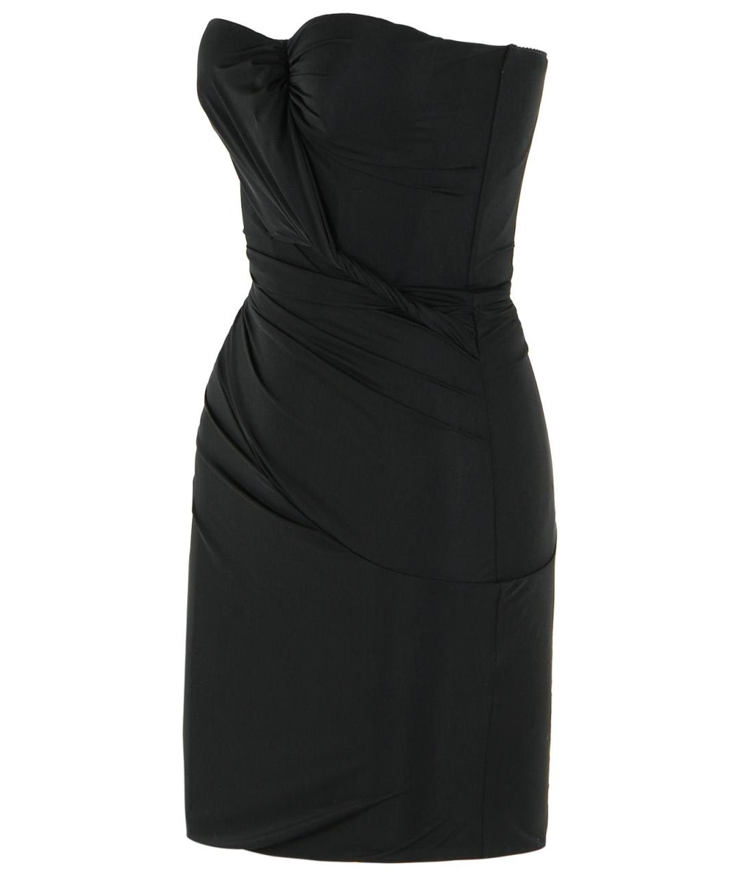 BLUMARINE Черное синтетическое коктейльное платье, фото 2