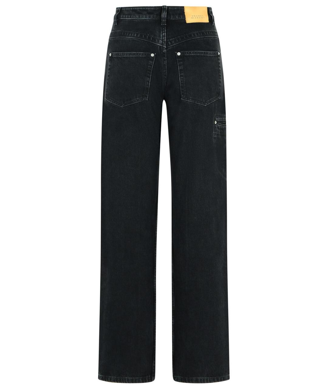 ISABEL MARANT Черные хлопковые прямые джинсы, фото 3
