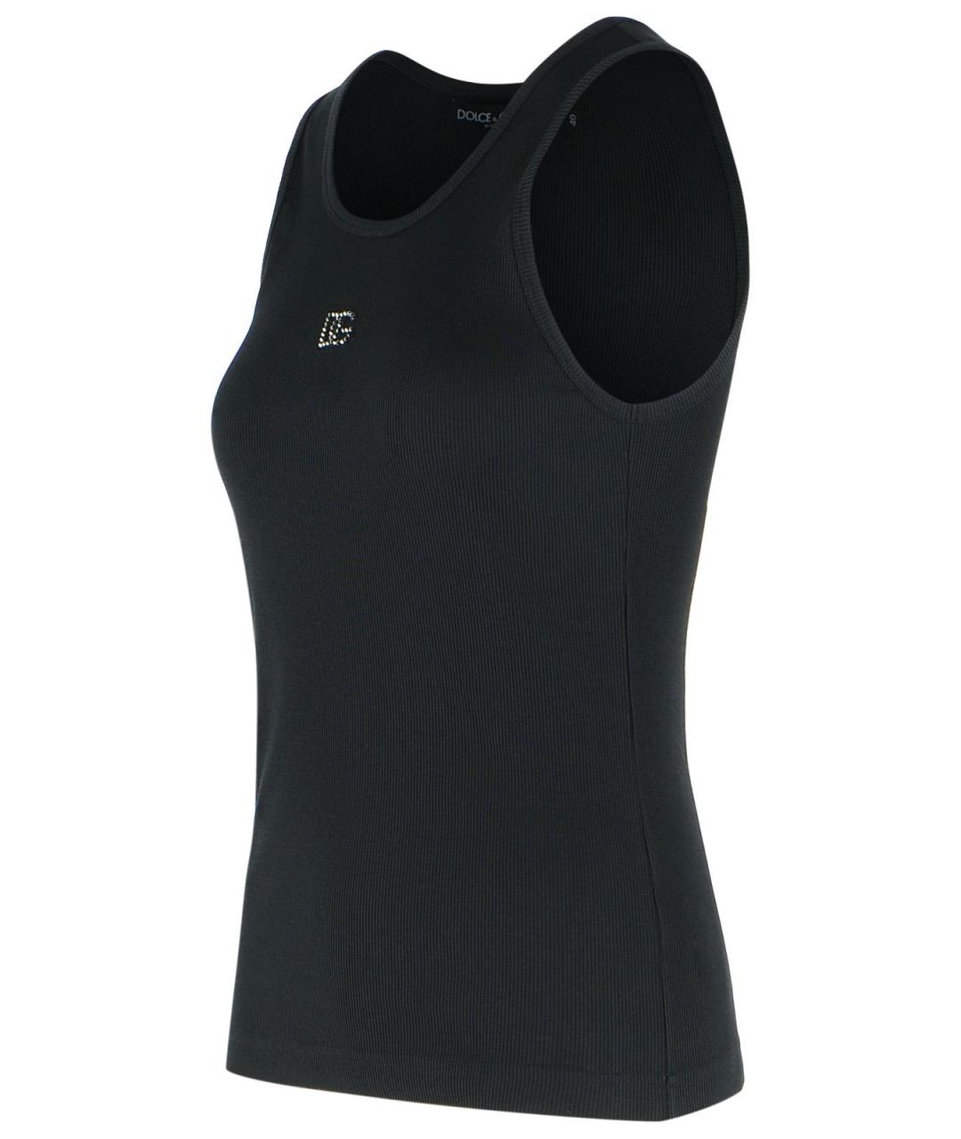 DOLCE&GABBANA Черная хлопковая майка, фото 2