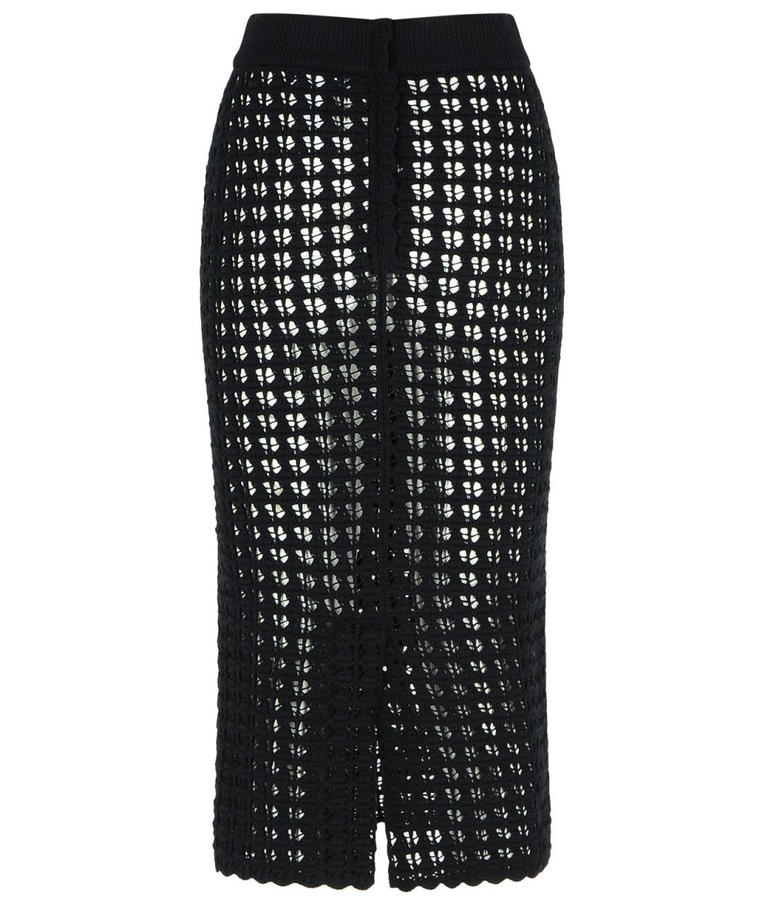 DOLCE&GABBANA Черная шерстяная юбка миди, фото 3