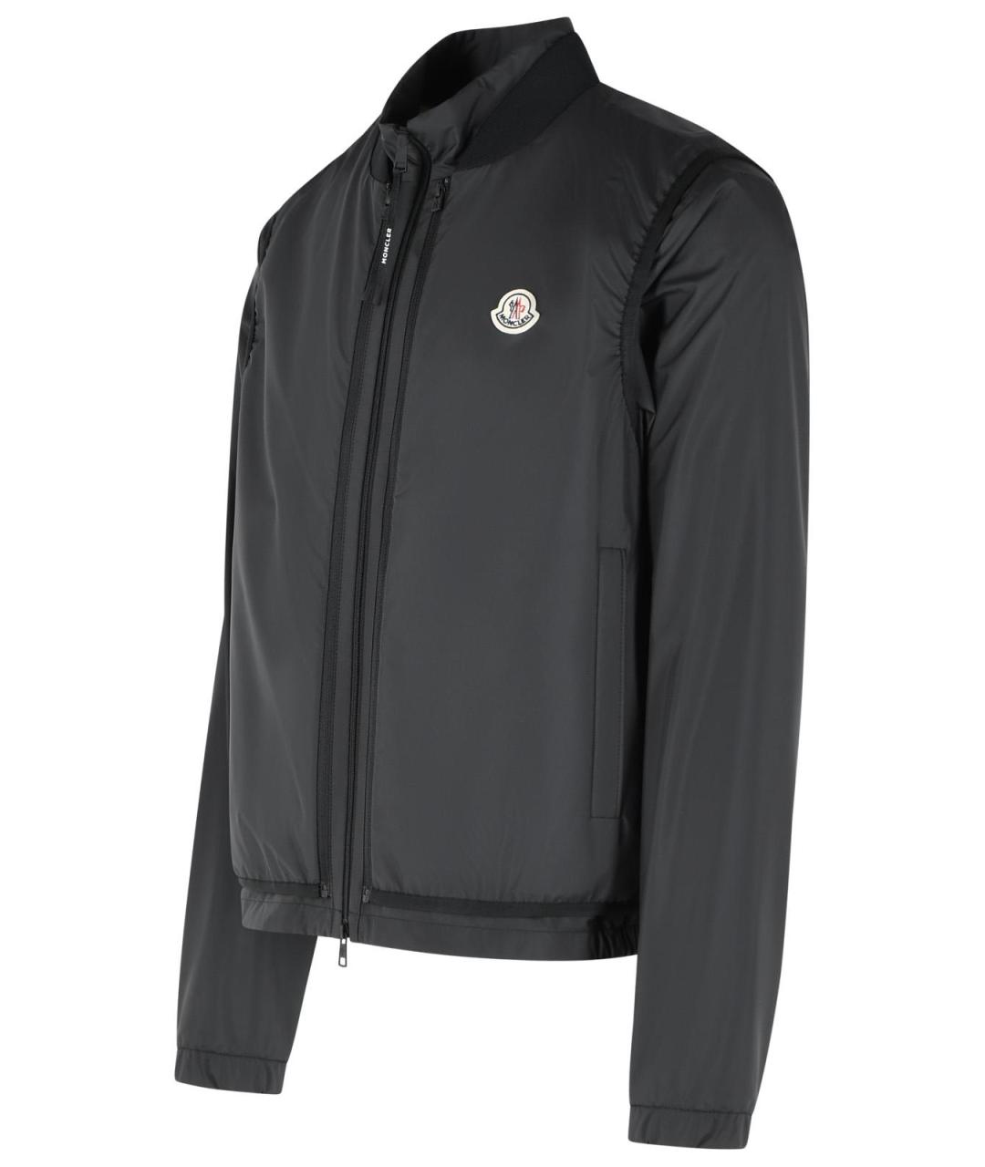 MONCLER Черная полиэстеровая куртка, фото 2