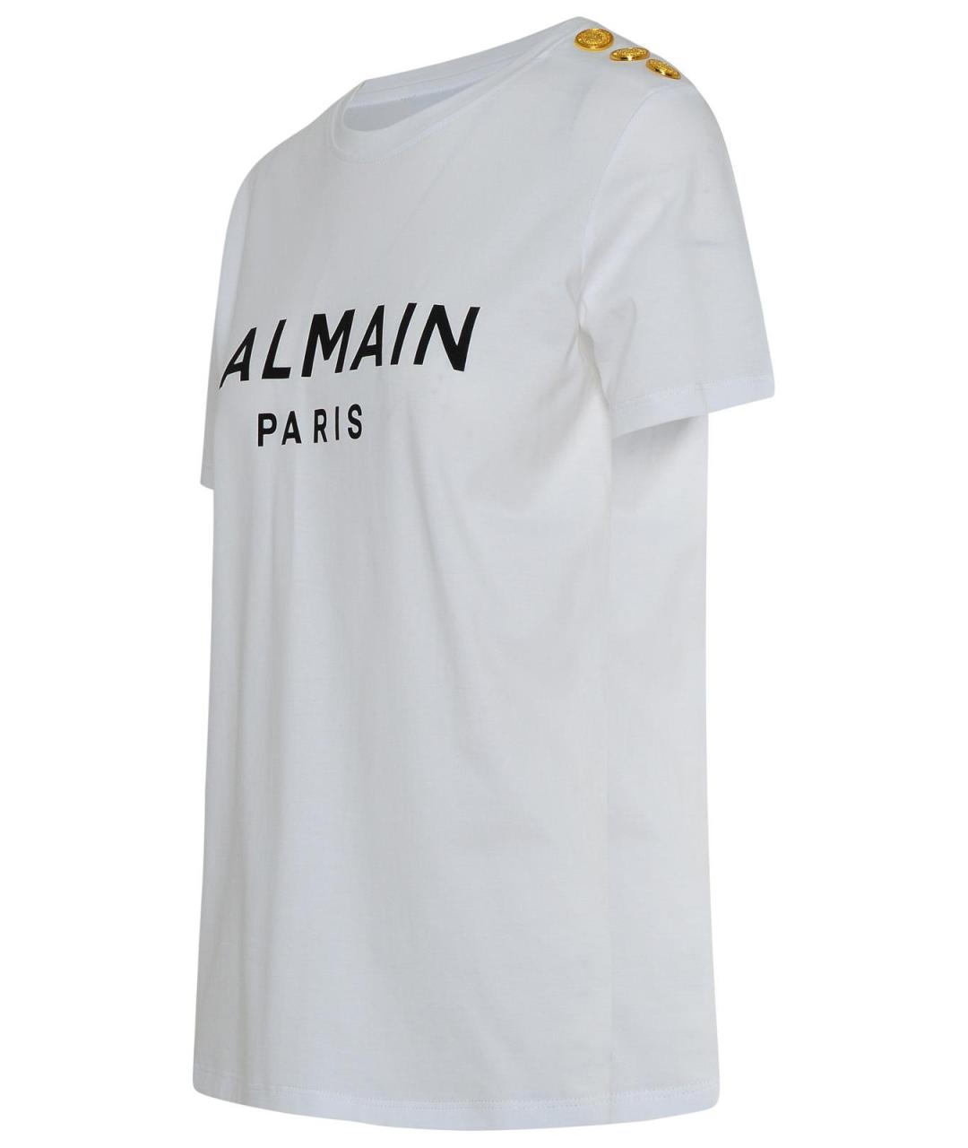 BALMAIN Белая хлопковая футболка, фото 2