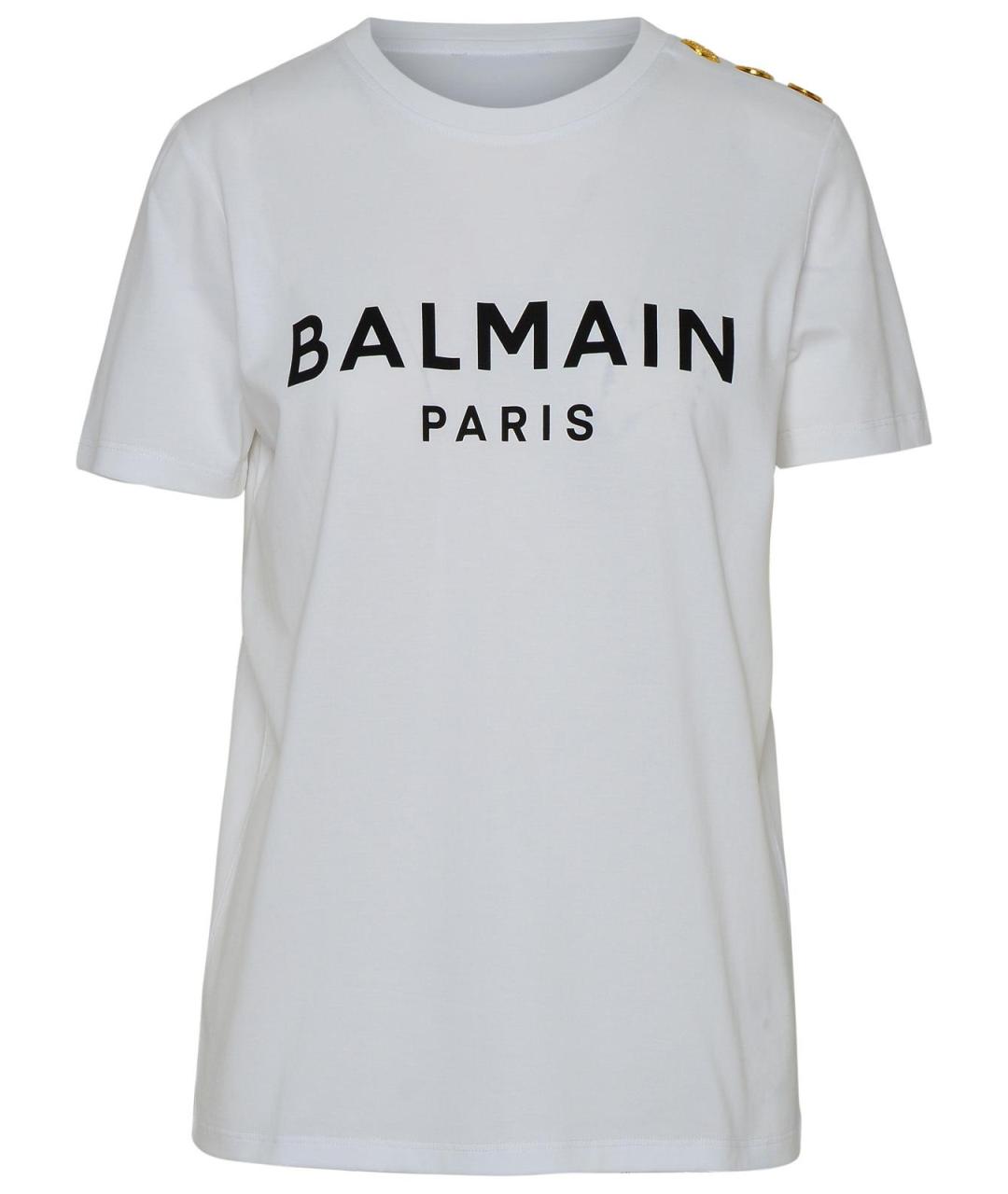 BALMAIN Белая хлопковая футболка, фото 1