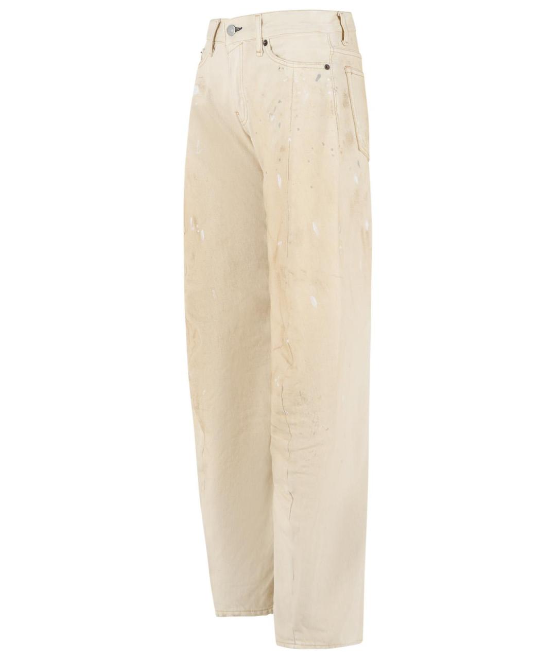 ACNE STUDIOS Бежевые хлопковые прямые джинсы, фото 2