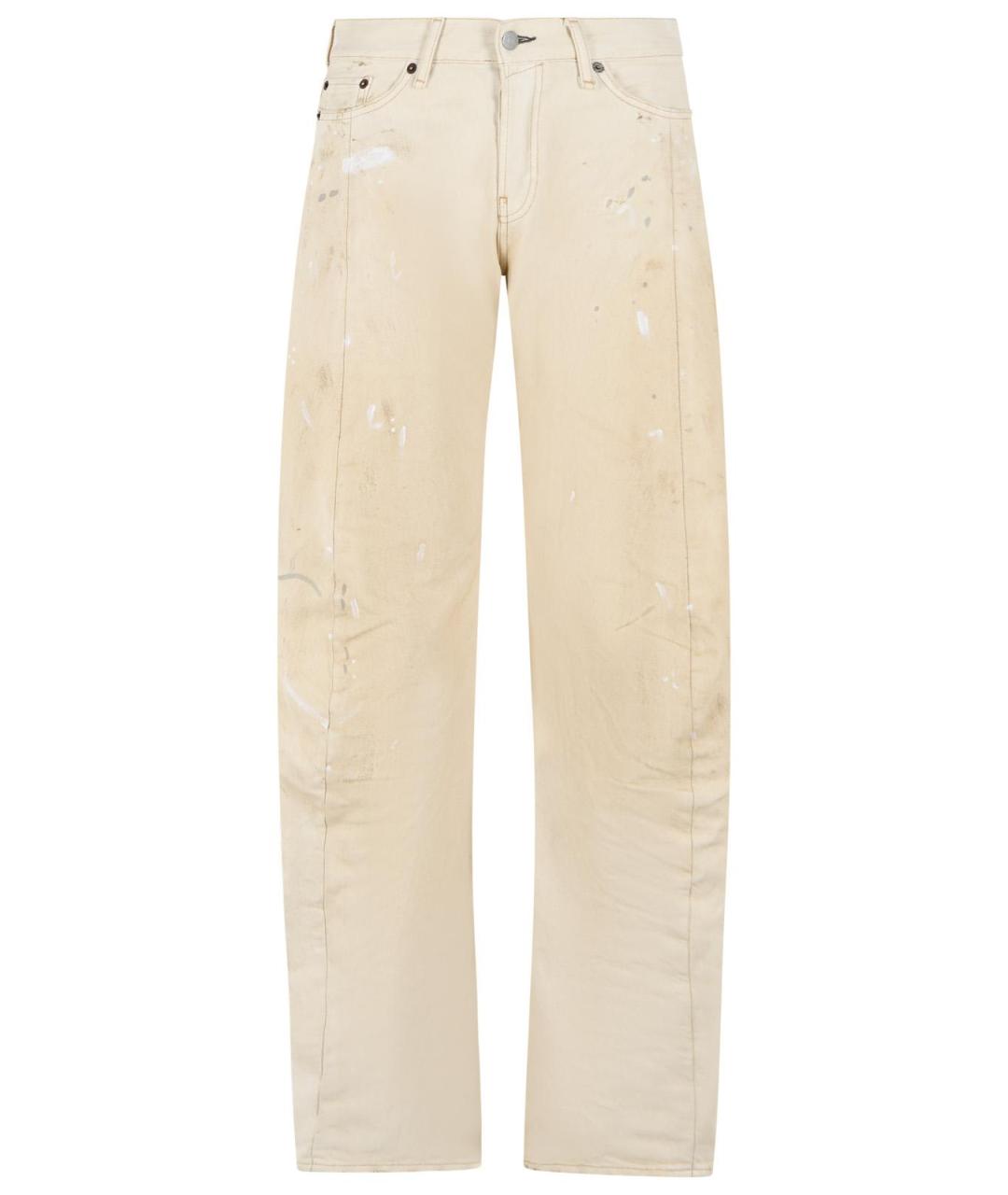 ACNE STUDIOS Бежевые хлопковые прямые джинсы, фото 1