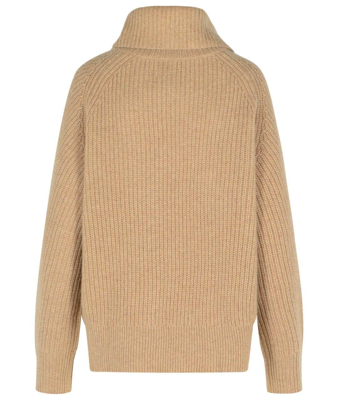 LOULOU STUDIO Бежевый кашемировый джемпер / свитер, фото 3