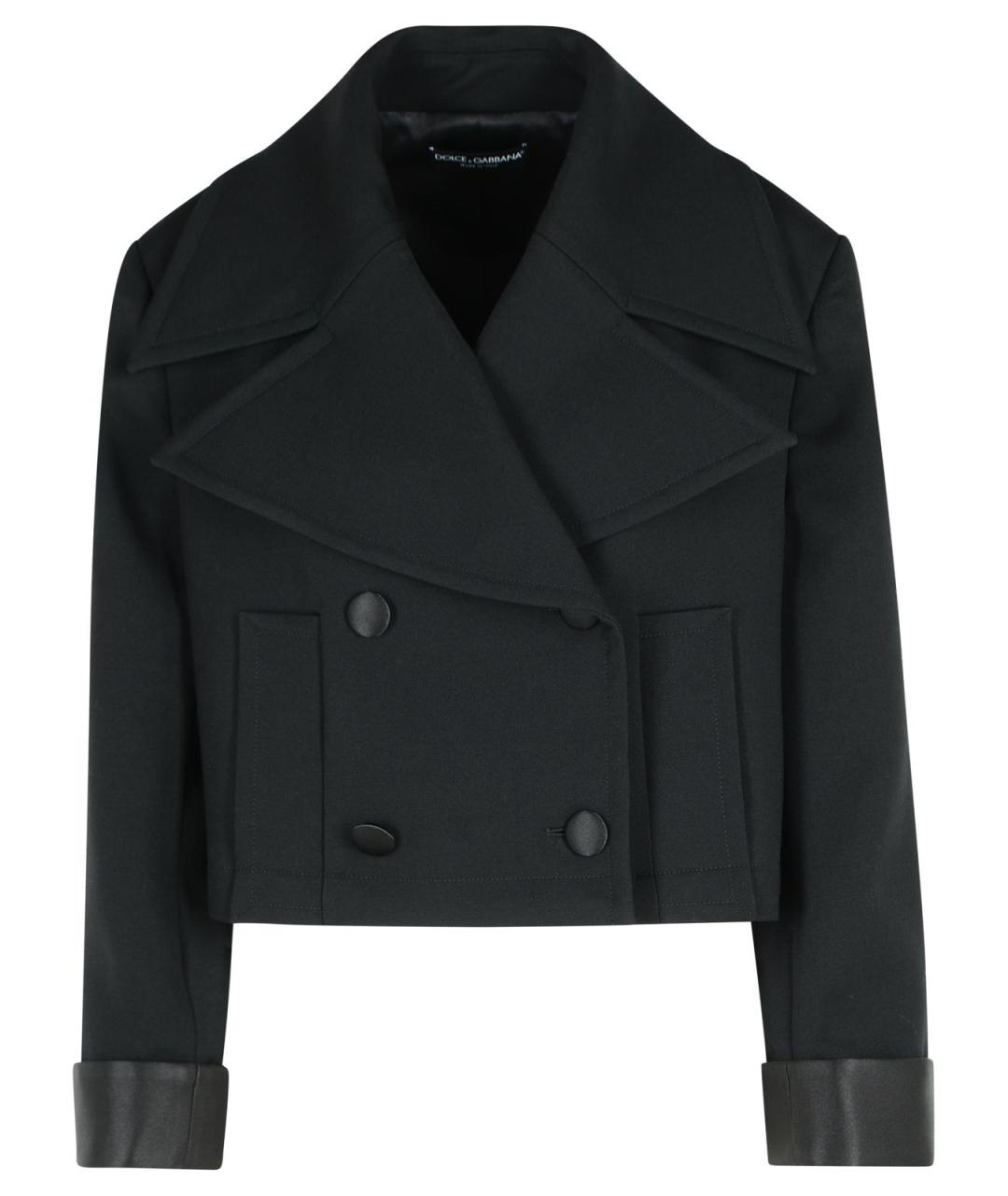 DOLCE&GABBANA Черное шерстяное пальто, фото 1