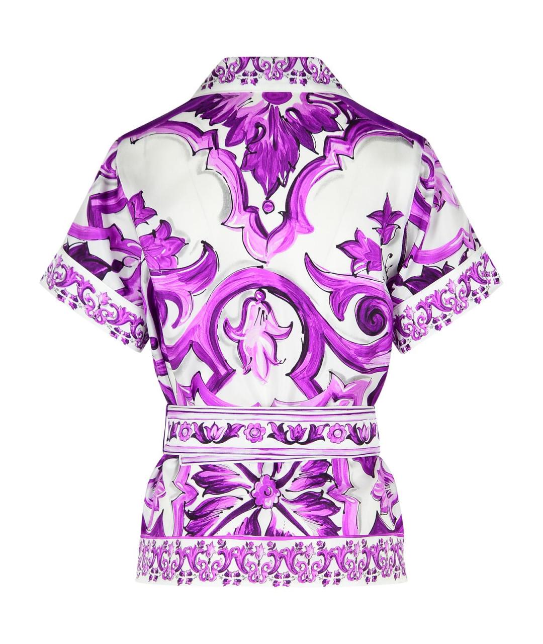 DOLCE&GABBANA Фиолетовая шелковая рубашка, фото 3