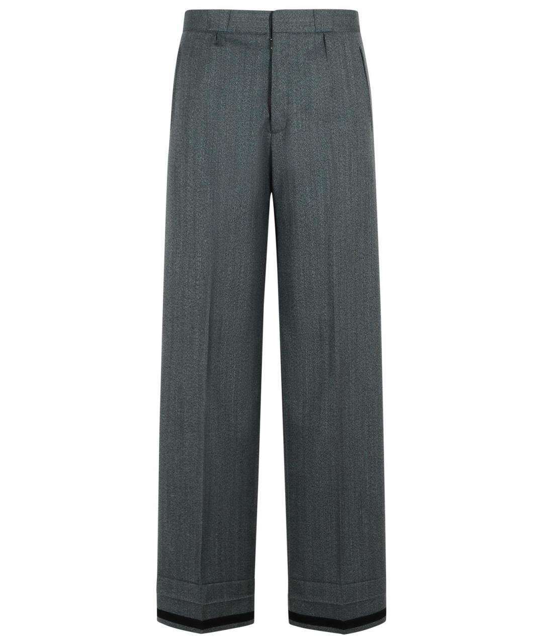 MAISON MARGIELA Серые шерстяные прямые брюки, фото 1