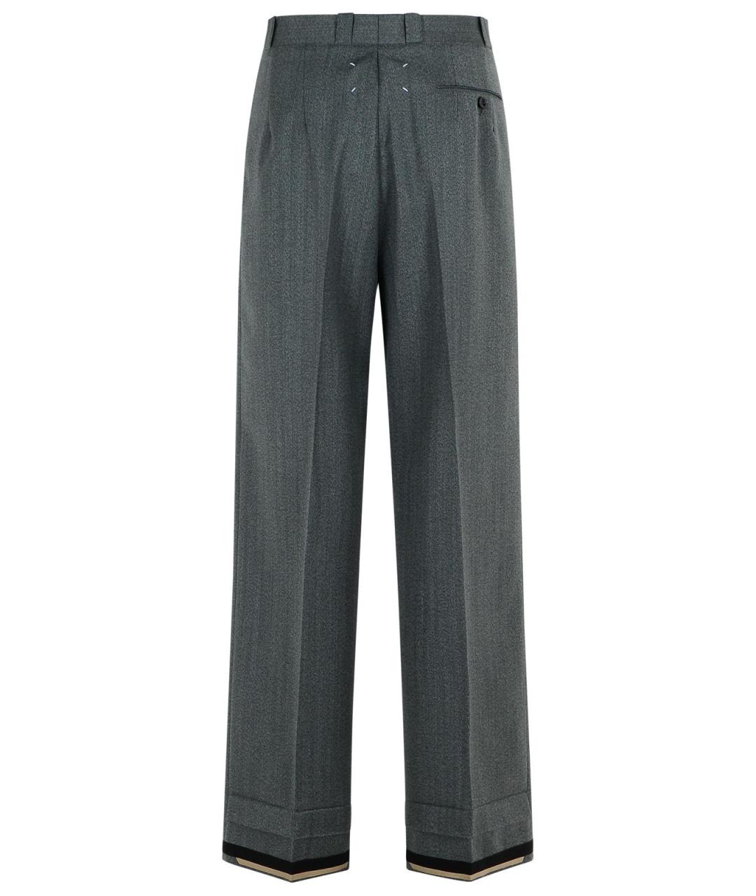 MAISON MARGIELA Серые шерстяные прямые брюки, фото 3
