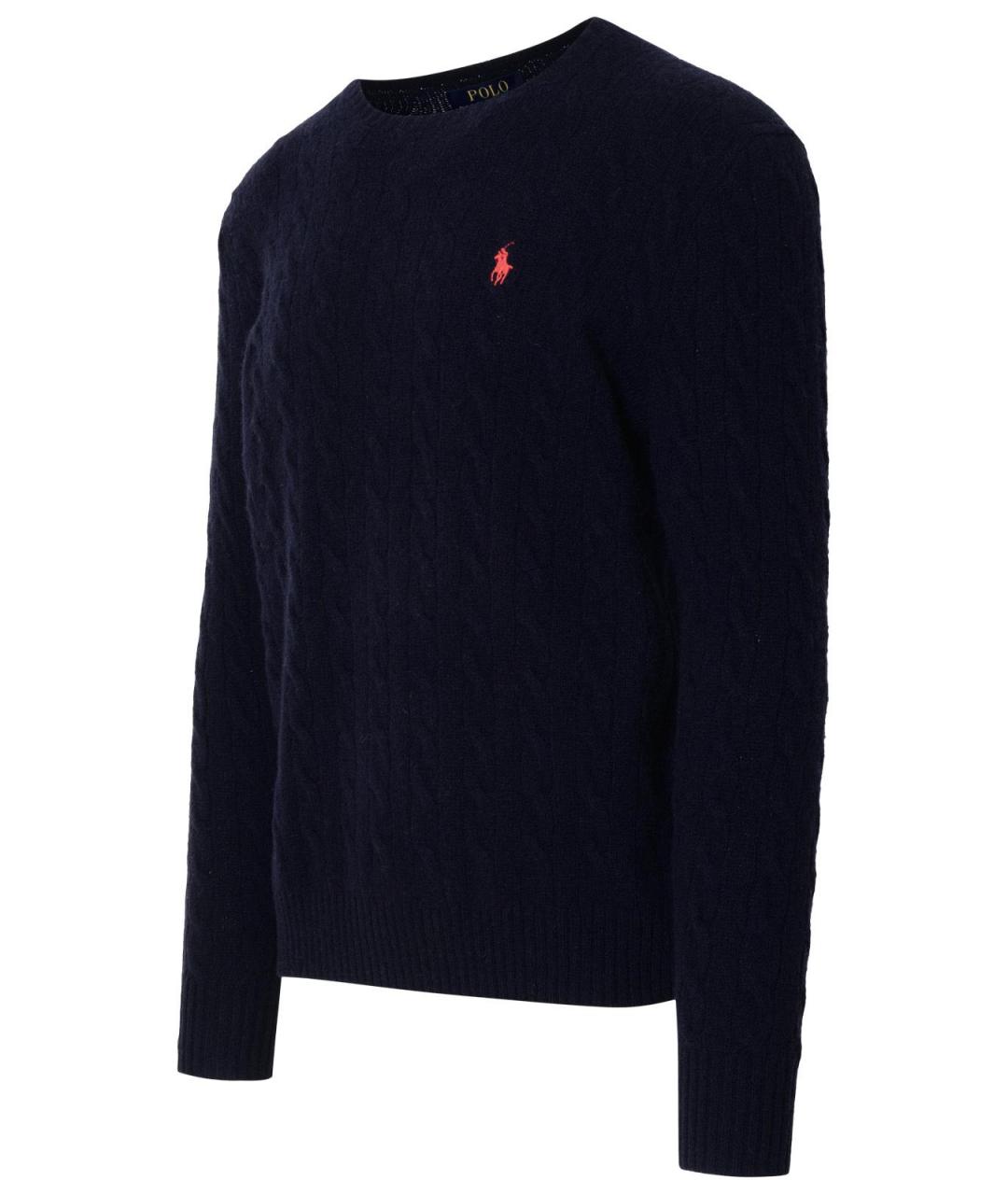 POLO RALPH LAUREN Темно-синий шерстяной джемпер / свитер, фото 2