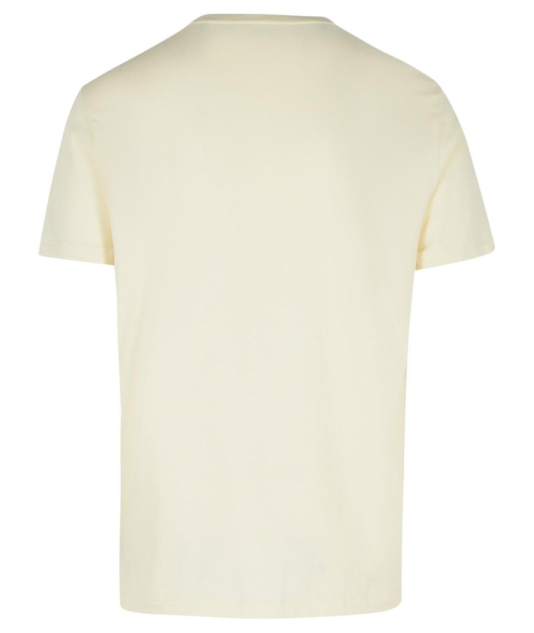 POLO RALPH LAUREN Бежевая хлопковая футболка, фото 3