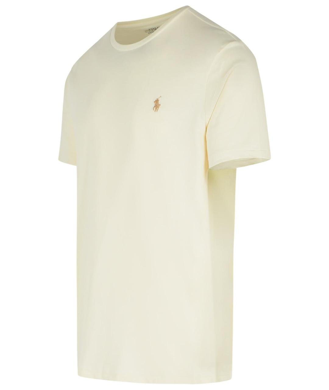 POLO RALPH LAUREN Бежевая хлопковая футболка, фото 2