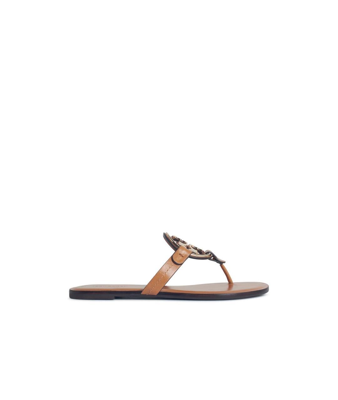 TORY BURCH Коричневые кожаные сандалии, фото 1