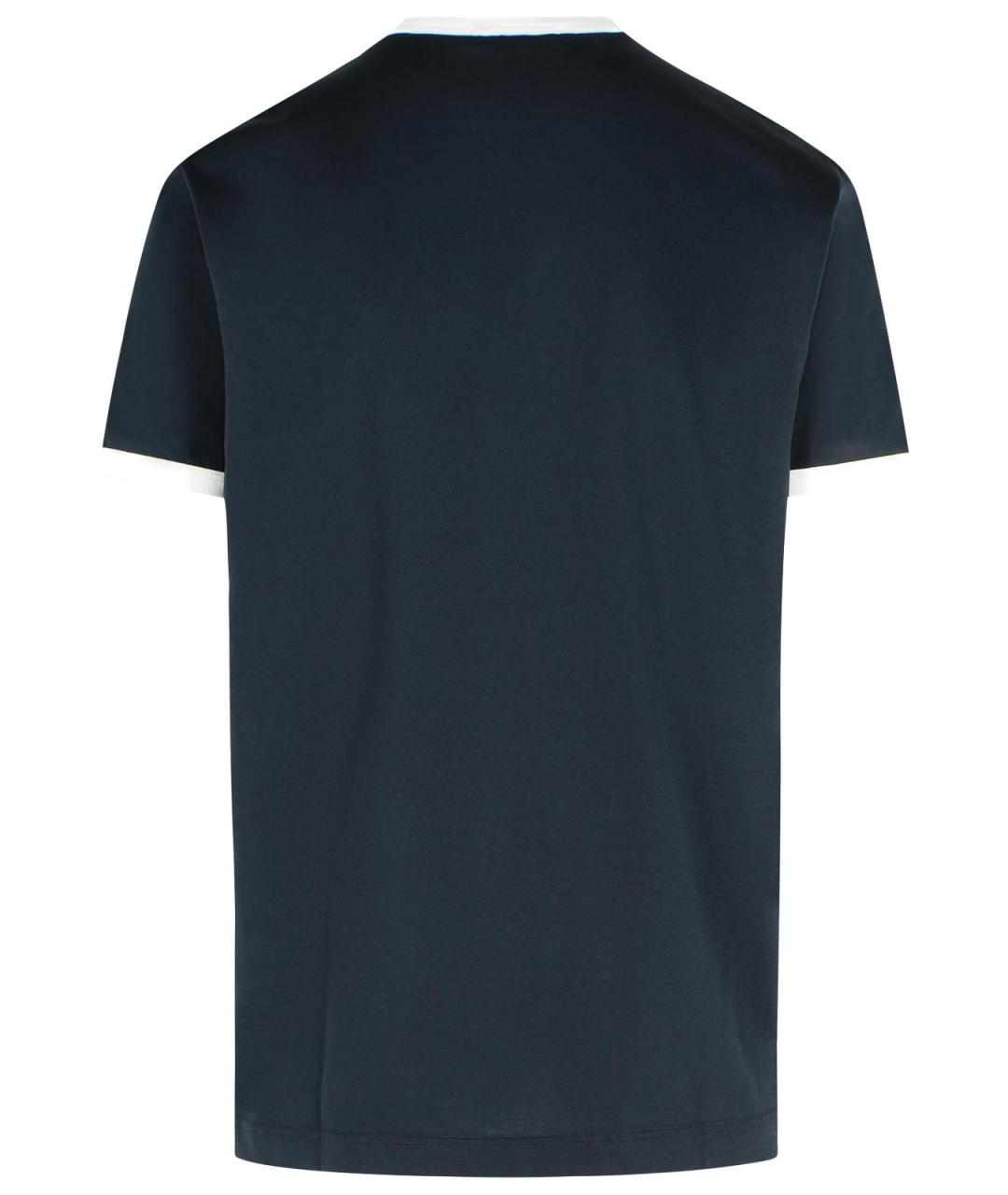 DOLCE&GABBANA Темно-синяя хлопковая футболка, фото 3