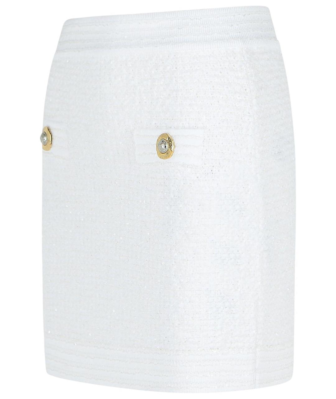 BALMAIN Белая вискозная юбка мини, фото 2