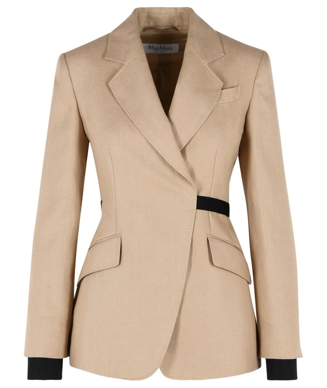 MAX MARA Бежевый жакет/пиджак, фото 4