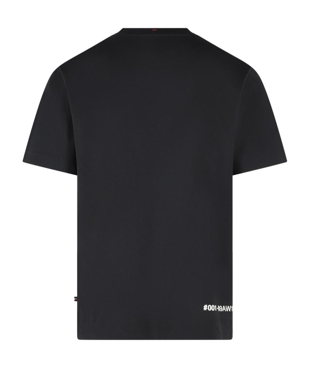 MONCLER GRENOBLE Черная хлопковая футболка, фото 3