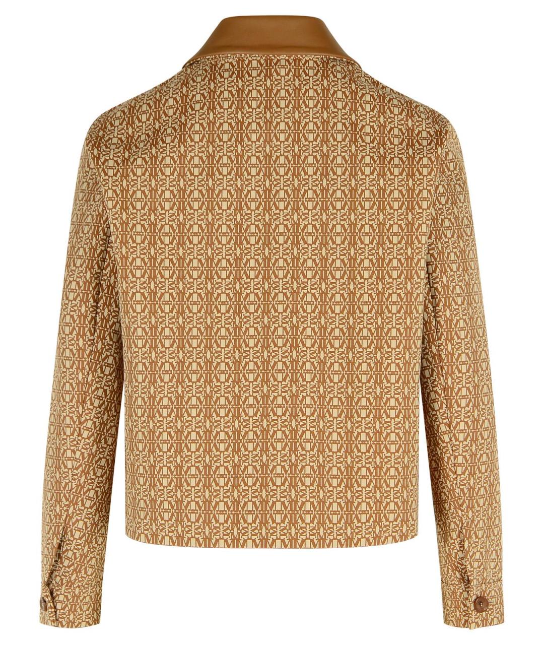 MAX MARA Коричневая хлопковая куртка, фото 3
