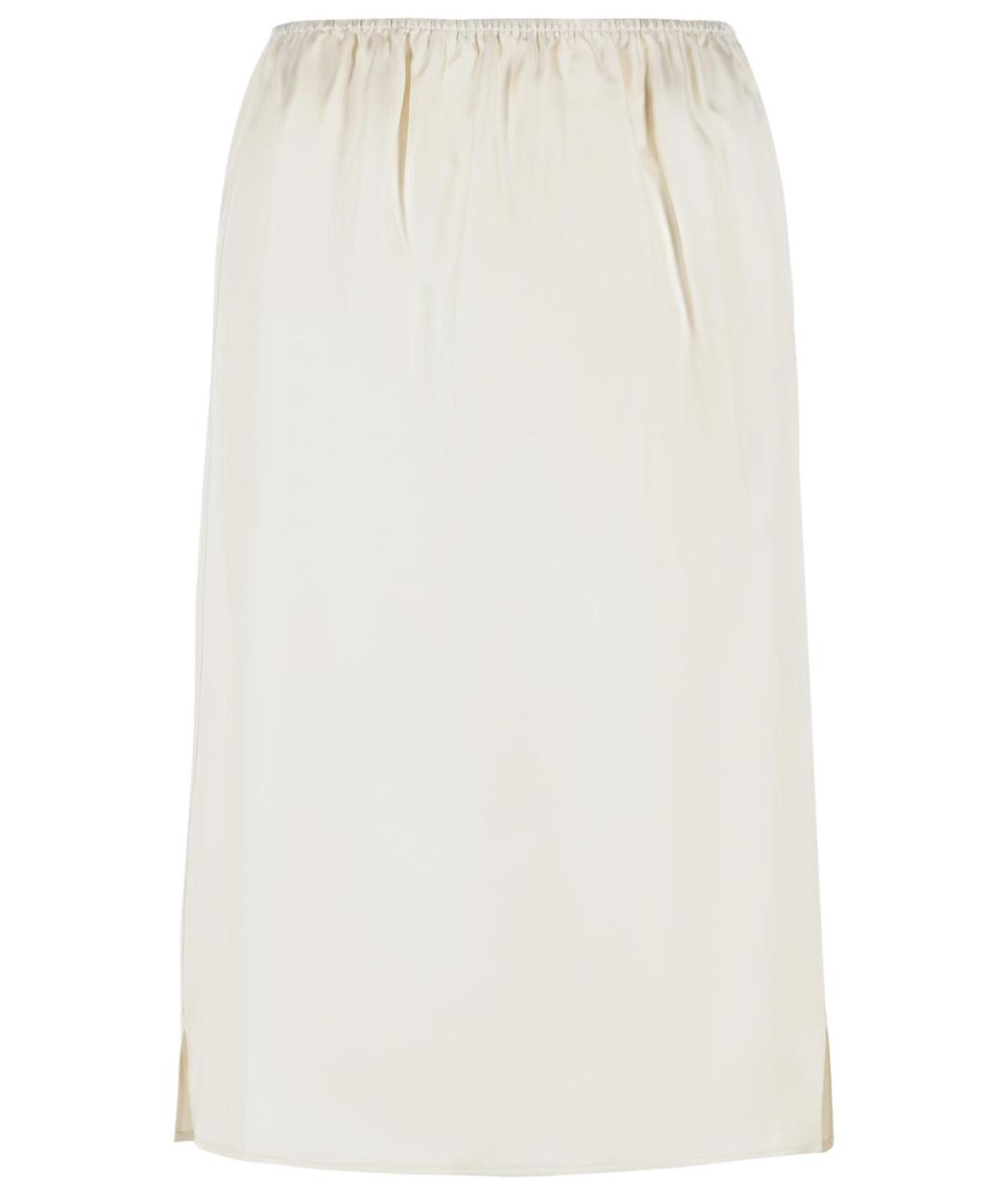 LOULOU STUDIO Белая шелковая юбка миди, фото 1