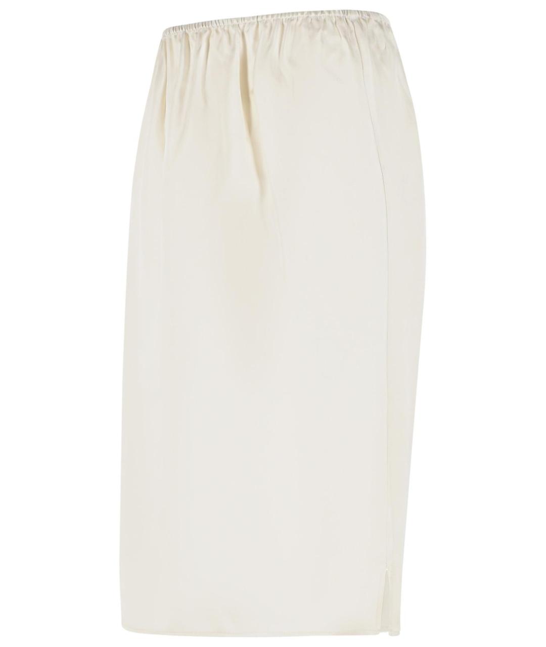 LOULOU STUDIO Белая шелковая юбка миди, фото 2