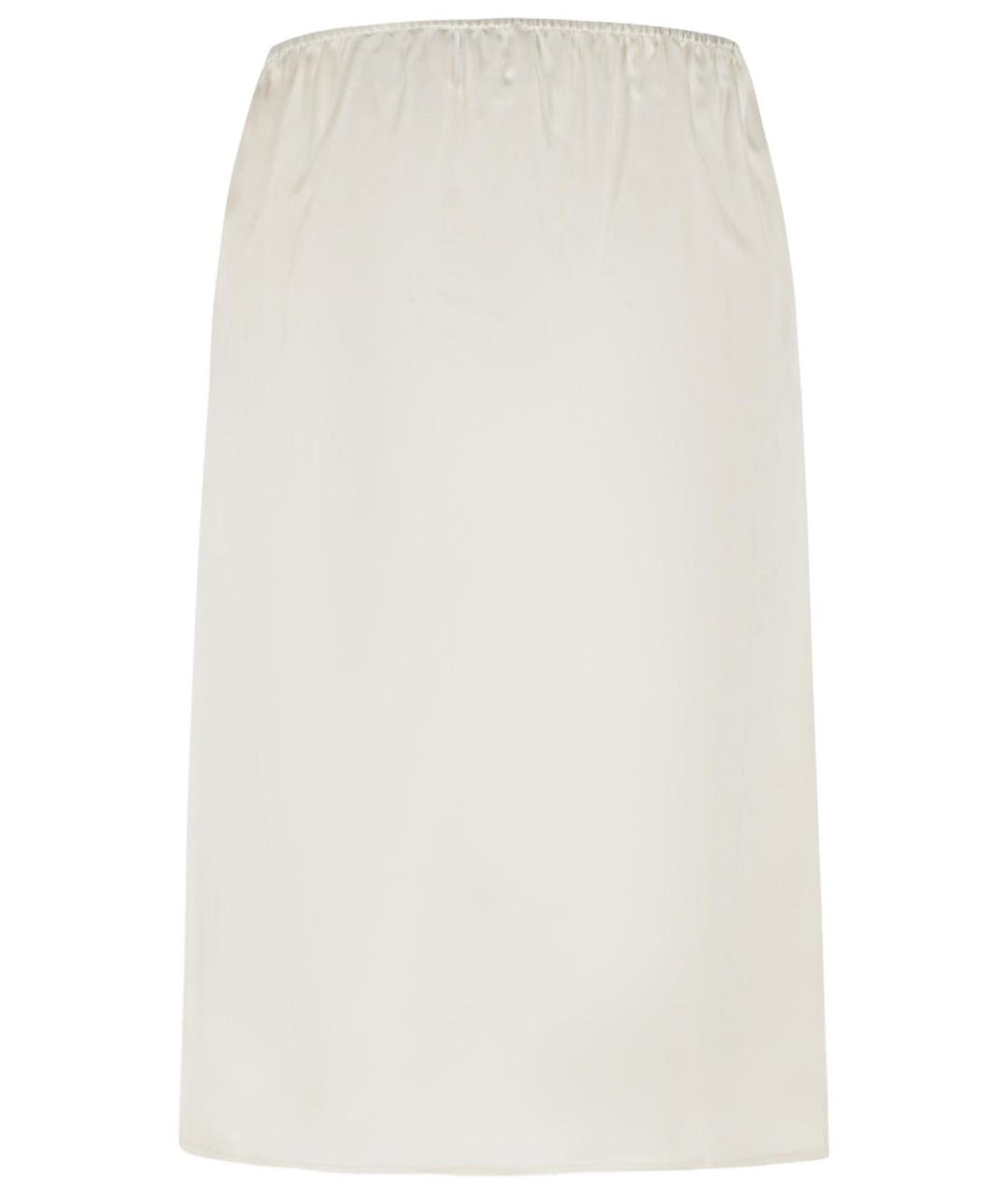 LOULOU STUDIO Белая шелковая юбка миди, фото 3