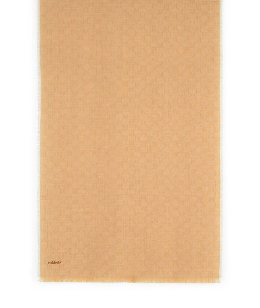 MAX MARA Коричневый шерстяной шарф, фото 2