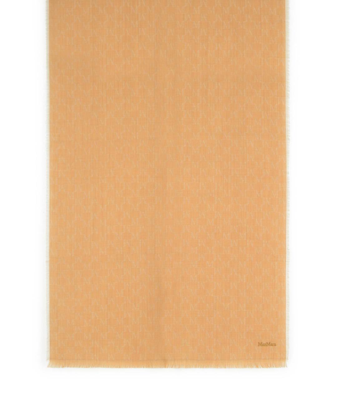 MAX MARA Коричневый шерстяной шарф, фото 1
