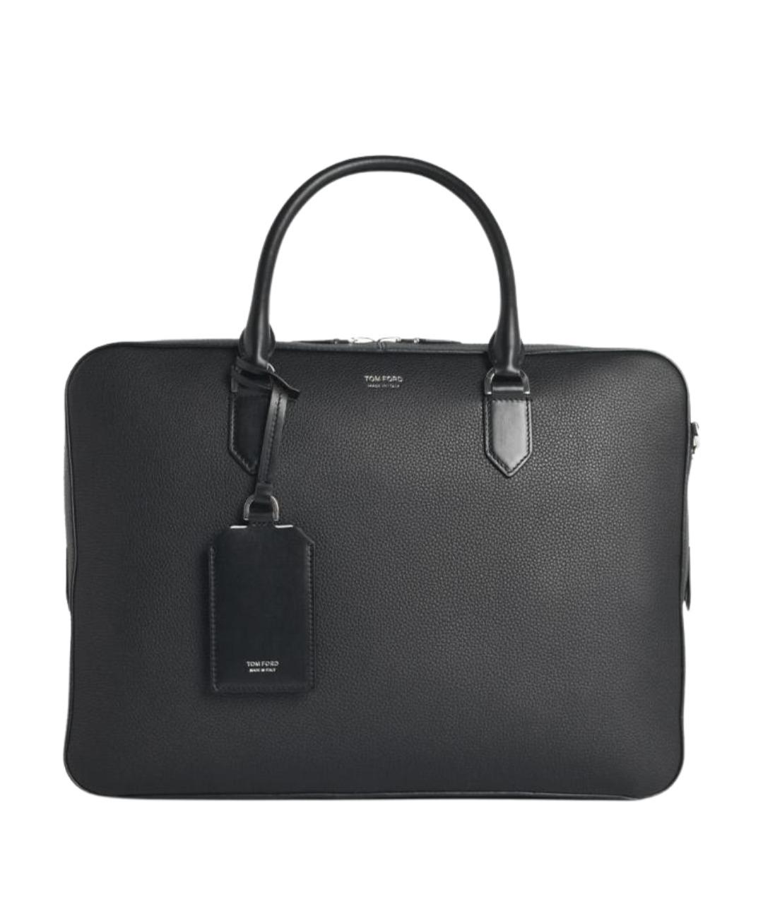 TOM FORD Черный кожаный портфель, фото 1