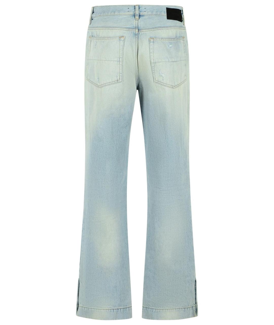 AMIRI Голубые хлопковые прямые джинсы, фото 3