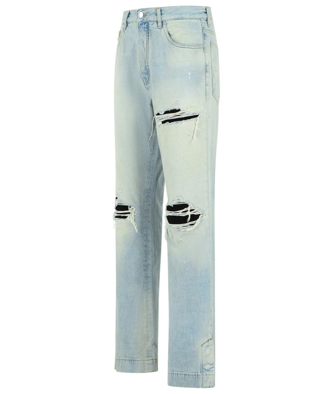 AMIRI Голубые хлопковые прямые джинсы, фото 2