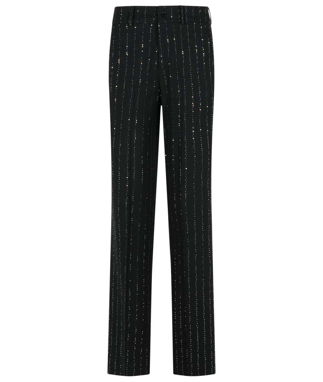 PHILIPP PLEIN Черные вискозные прямые брюки, фото 4