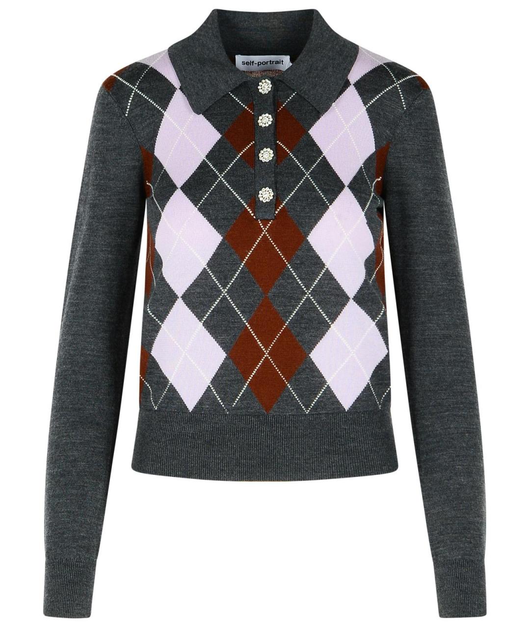 SELF-PORTRAIT Серый шерстяной джемпер / свитер, фото 1