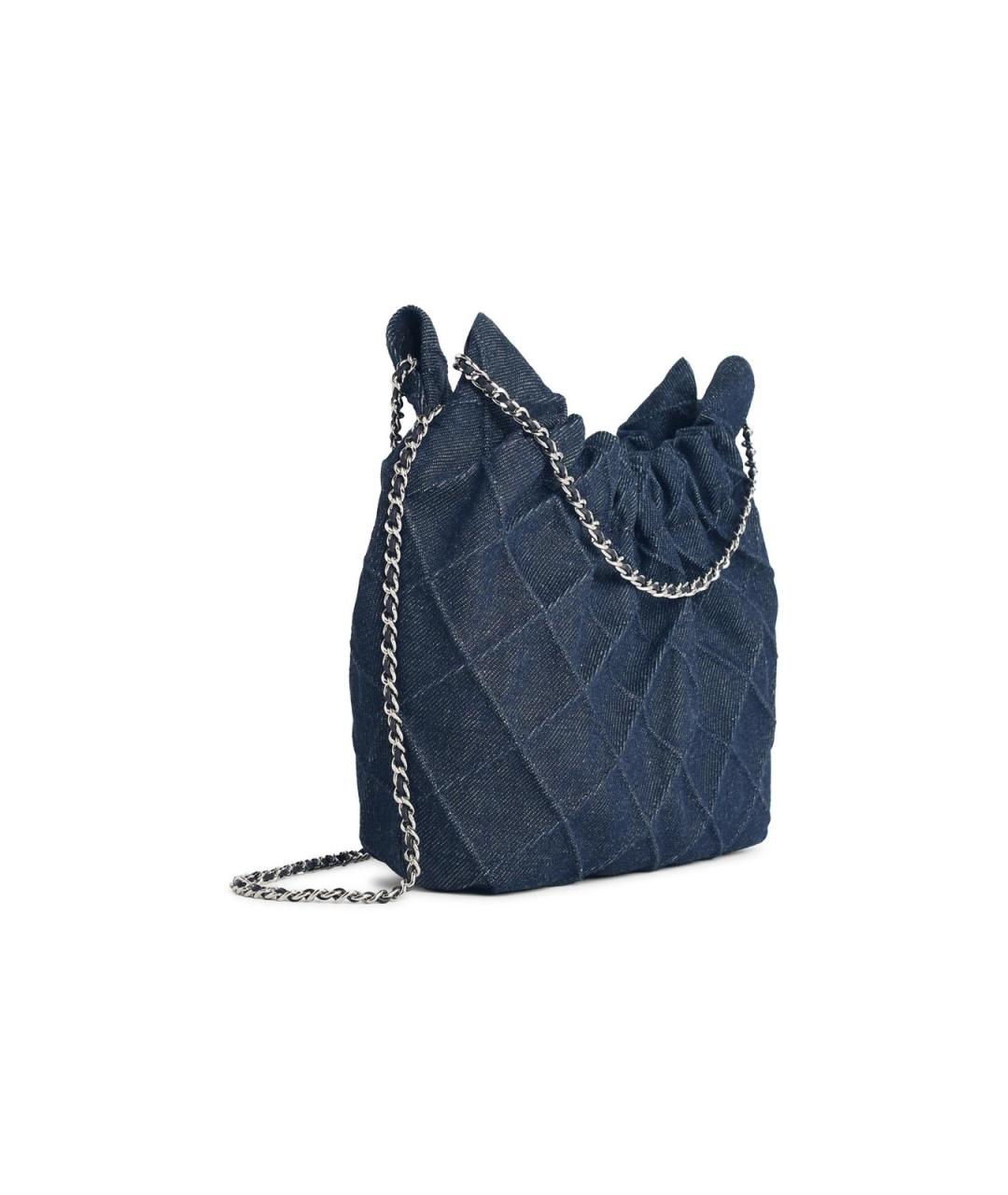 TORY BURCH Синяя хлопковая сумка через плечо, фото 2