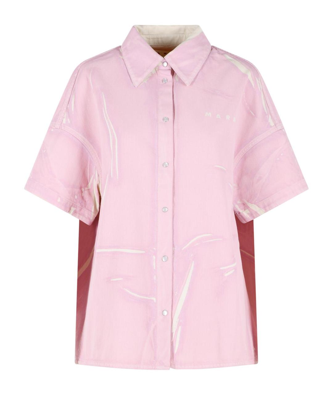 MARNI Розовая хлопковая рубашка, фото 1
