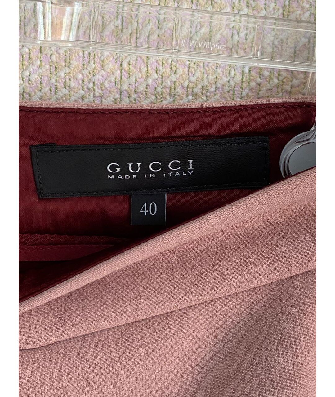 GUCCI Розовая полиэстеровая юбка миди, фото 4