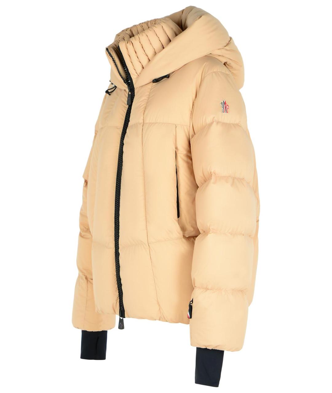 MONCLER GRENOBLE Бежевый полиамидовый пуховик, фото 2