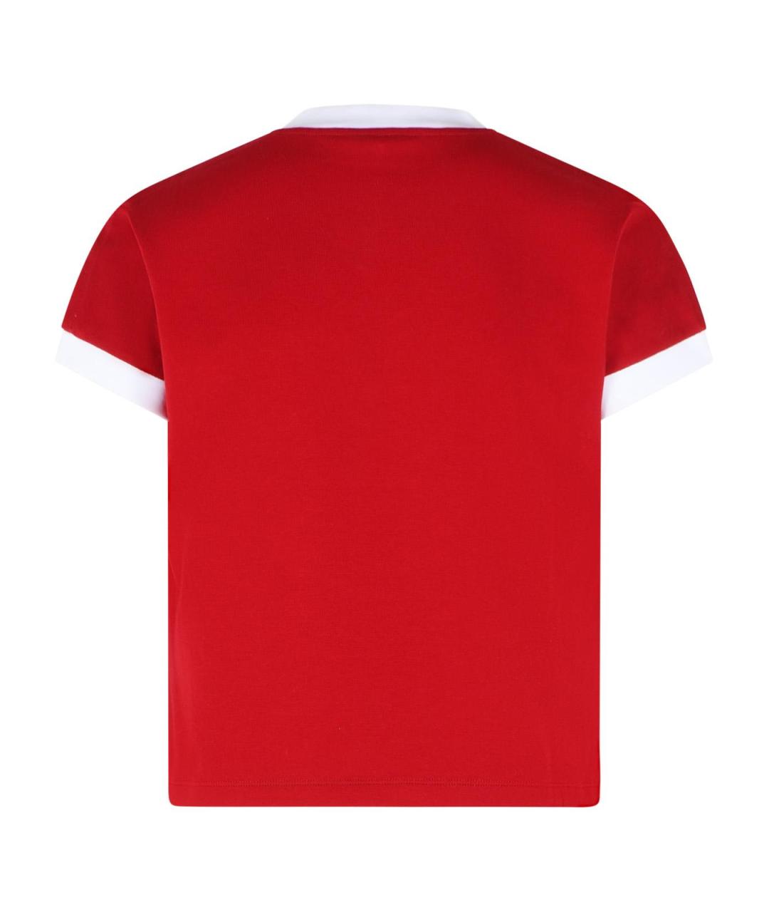 VERSACE Красная хлопковая футболка, фото 3