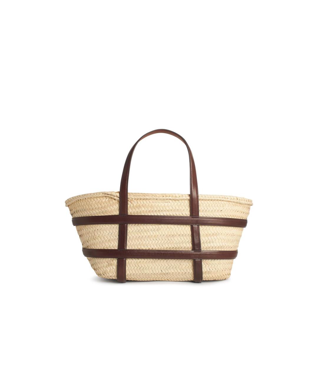 TORY BURCH Бежевая пелетеная сумка тоут, фото 3