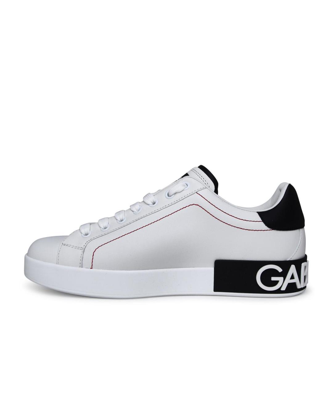 DOLCE&GABBANA Белые кожаные низкие кроссовки / кеды, фото 3