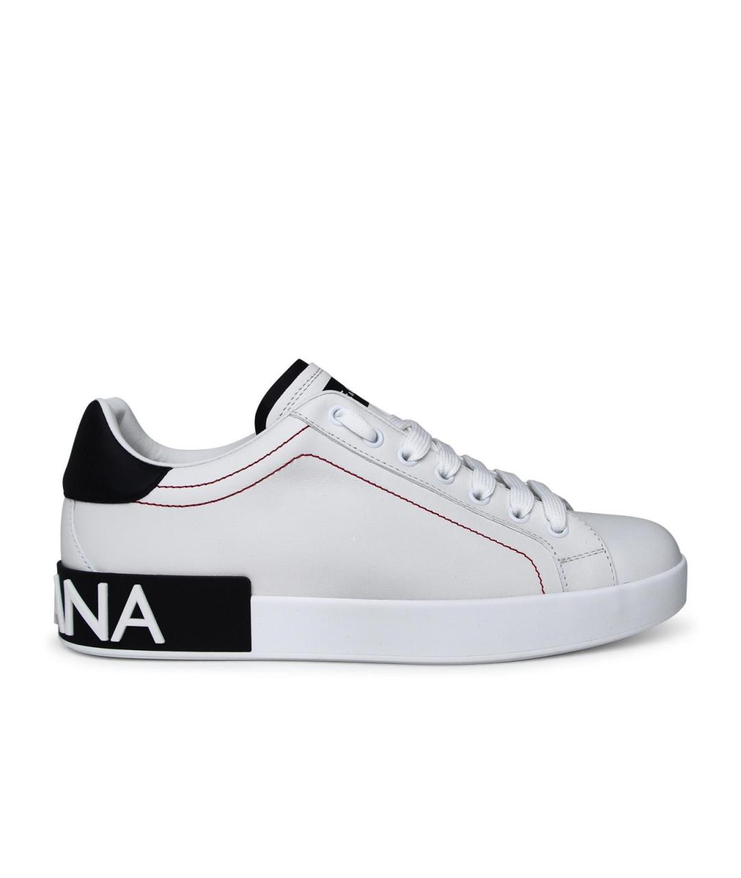 DOLCE&GABBANA Белые кожаные низкие кроссовки / кеды, фото 1