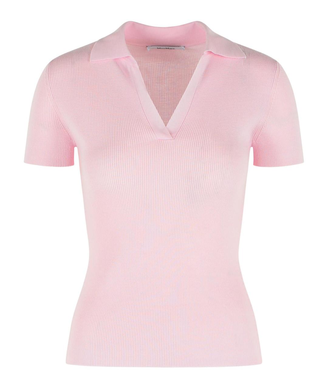 MAX MARA Розовая шерстяная футболка, фото 1