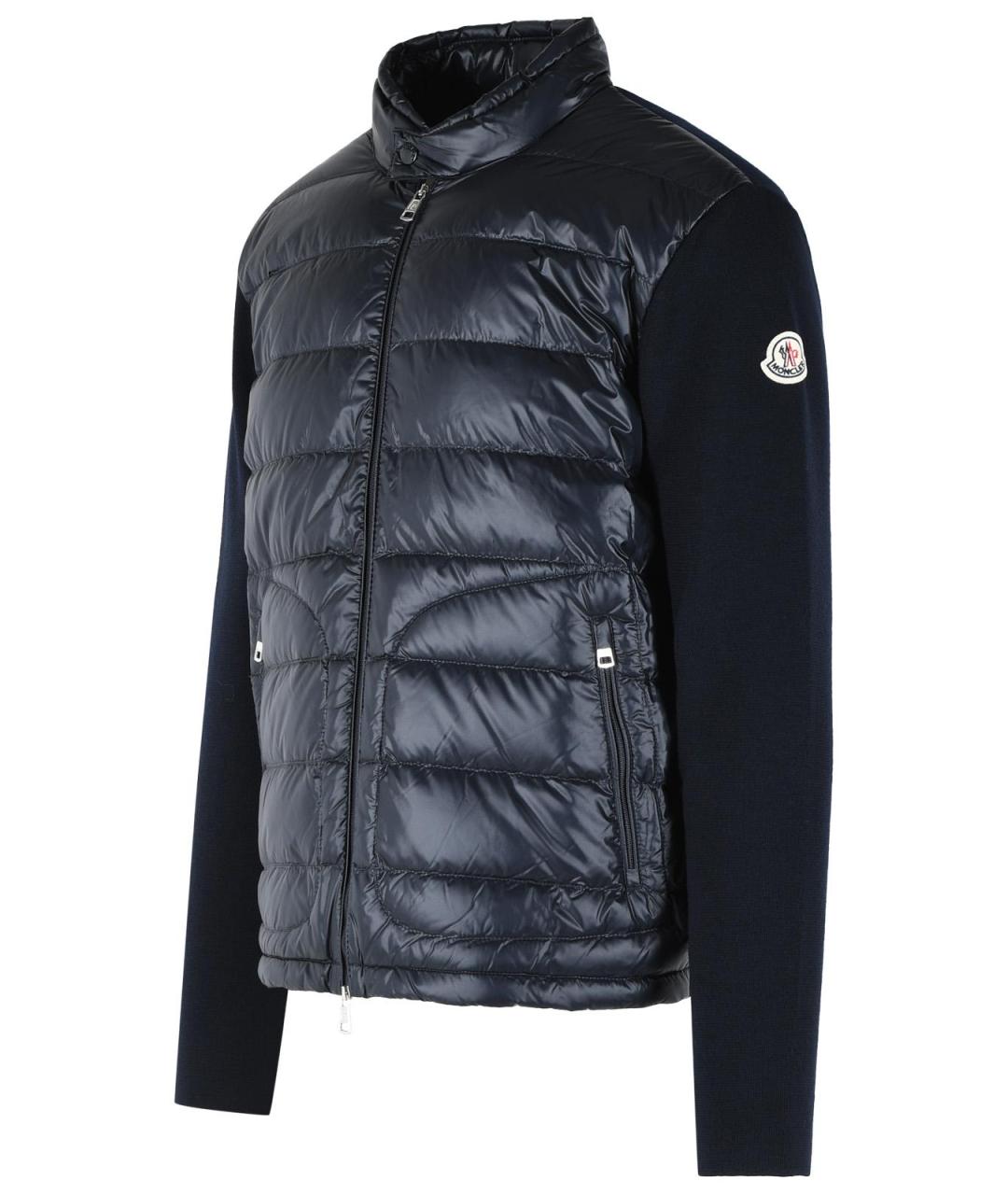 MONCLER Темно-синяя полиамидовая куртка, фото 2